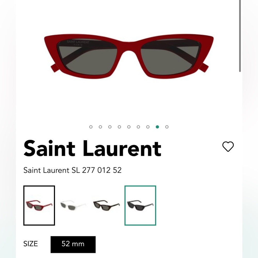 NEW Saint Laurent SL467 003 Red Grey Cat Eye Women Sunglasses
